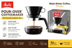 Melitta Pour Over Coffee Maker Glass Carafe Set 36OZ Manual Drip Brewer Black. Fixed Price $15.90.