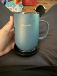 Kepwam Self Heating Coffee T2, 16OZ Smart Heated Mug, Steel Blue. Fixed Price $90.00.