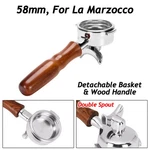 58MM Espresso Portafilter For La Marzocco Double Spout Basket Wood Handle. Fixed Price $39.95.