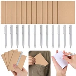 24 Pcs Mini Pocket Notebook Set, 2.5" X 4" Small Kraft Ballpoint Pen.... Fixed Price $17.21.
