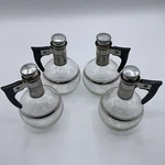 Vintage Set 4 Mcm Small Glass Coffee Carafes With Stopper Handle Usa. Fixed Price $29.00.