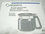 Vintage Norelco 10 Cup Automatic Coffee Maker Replacement Carafe, Pot New RP148. Fixed Price $7.50.