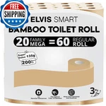 Elvissmart Natural Babmboo Toilet Paper ROLL-3 Ply 157 Sheets Pack Of 20. Fixed Price $56.71.