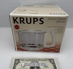 Krups 10 Cup Replacement Glass Carafe & Lid White Heliora Procafe Nob. Fixed Price $44.99.
