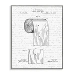 Stupell Industries Vintage Toilet Paper Roll Patent Framed Giclee Art Gray 11 X. Fixed Price $35.07.