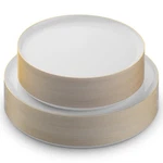 50 Pcs Disposable Plastic Plates For Party, 25 8.5 In. Appetizer And 2.... Fixed Price $62.12.