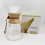 Chemex Classic Wood Collar 8-CUP Pour Over Glass Coffee Maker + Filters Clear. Fixed Price $49.95.