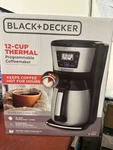 Black+decker 12-CUP Thermal Programmable Coffeemaker, Black/silver, CM2035B. Fixed Price $99.99.