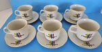 Set 6 Diamante "cafe De Colombia" Espresso Coffee Tea - Cups & Saucers Nice. Fixed Price $54.99.