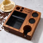 Espresso Tamping Station 58MM Natural Walnut Wood 3-IN-1 Coffee Organizer. Fixed Price $87.99.
