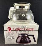Gemco 10 Cup Coffee Carafe Replacement White Floral For Mr. Proctor Silex. Fixed Price $23.95.