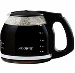 Brand New Mr. Coffee 12-CUP Replcement Glass Carafe W/ Lid Black, Clear. Fixed Price $19.95.