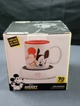 Disney's 90 Years Mickey Coffee Cup & Warmer Mouse White Red Black Mug. Fixed Price $19.85.