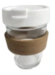 Keepcup 12OZ 340ML Reusable Coffee Glass Cork Sleeve White Lid New No Box. Fixed Price $23.81.