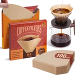 Metflavor Cone Coffee Filters, Disposable Unbleached #4, Primary Color. Fixed Price $13.99.