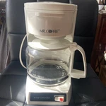 Mr. Coffee Maker, Cup, White, Model BL110 4096J, Watts 1025 Caffeine Fix. Fixed Price $27.99.