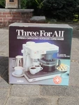 Salton Three For All Coffee Espresso Cappuccino Maker New Box. Fixed Price $119.99.