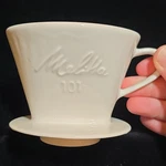 Melitta 101 Coffee Dripper White Porcelain Pour Over 1-HOLE Relief Logo. Fixed Price $24.36.