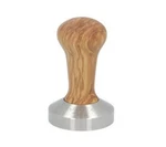 Motta Flat Stainless Coffee Tamper 58MM Olive Wood Handle (E61). Fixed Price $50.00.