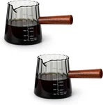 Glass Measuring Cup, 12OZ Pour Over Coffee Maker With Wood Handle, Creative. Fixed Price $22.36.