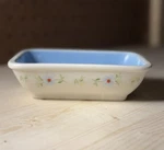 Martha Stewart Everyday Ceramic Inner Studded Blue Outer Ivory Floral Soap Dish. Fixed Price $10.50.