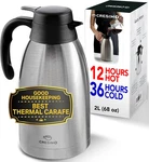 Cresimo Thermal Coffee Carafe 68OZ / 2L - 12 Hours Hot Beverage Dispenser, Insul. Fixed Price $41.95.
