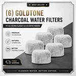 (6) Goldtone Charcoal Water Filters Fit All Keurig Classic 1.0 2.0 Coffee Makers. Fixed Price $7.59.