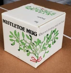 Vtg Recycled Paper Products Japan Mistletoe Coffee Mug & Box Htf! Nos Bnib. Fixed Price $24.00.