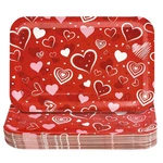 50PCS Valentine's Day Paper Plates 10X7 Inch Red Pink Heart Serving Tray Snack. Fixed Price $25.99.