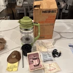 Vintage 1970S Proctor Silex Percolator Glass Electric Green Coffee Pot New. Fixed Price $149.99.