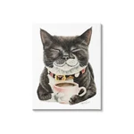Stupell Industries Smiling Cat & Coffee Mug Canvas Wall Art Design By Holly S.... Fixed Price $165.83.
