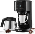 Gourmia 2-IN-1 Coffee Maker Single Serve & 12 Cup Thermal Black-k. Fixed Price $129.99.