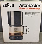 Braun Aromaster KF400B 10 Cups Coffee Maker Black 4085 W/box Euc Germany. Fixed Price $75.00.