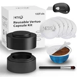Nessus Reusable Pod Kit For Nespresso Holder + 100 Foils Brush, Black. Fixed Price $33.72.