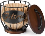 Yangbaga Coffee Filter Holder With Lid,wood And Metal Storage. Fixed Price $27.05.