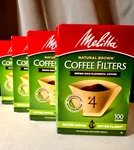 Melitta #4 Natural Brown Coffee Filters 100 Count Lot Boxes 400 Total New. Fixed Price $24.99.