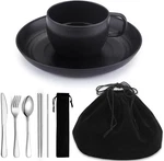 Camping Essentials Set, Homquen Plates And Bowls Coffee 1. Black. Fixed Price $19.00.