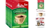 Melitta #4 Cone Coffee Filters, Natural Brown, 100 Count (pack 3), 3-PACK. Fixed Price $18.94.