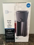 Mainstays MS54100125661 Single Serve Iced Coffee Maker W/ Tumbler, Lid, & Straw. Fixed Price $21.99.