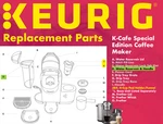 Keurig K-cafe K83 K84 Oem Replacement Parts Internal And External, Black Or Gray. Fixed Price $9.00.
