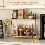 Anboxit Countertop Coffee Station Organizer, 2 Tier Wooden Shelf For Bar. Fixed Price $35.00.