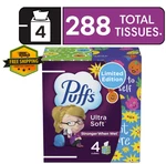 Puffs Ultra Soft Facial Tissues, Non-lotion, 4 Mega Cube Boxes, 72 Each. Fixed Price $9.99.