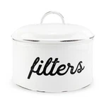 Basket Coffee Filter Holder, White Enamel Storage Container Rustic .... Fixed Price $34.52.