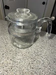 Vtg Pyrex Flameware Glass Percolator Coffee Pot Cup 7756 B Complete Wt Stem. Fixed Price $119.99.