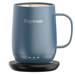 Kepwam Self Heating Coffee T2, 16OZ Smart Heated Mug, Steel Blue. Fixed Price $117.35.