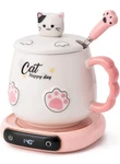 Bgbg Coffee Mug Warmer & Cute Cat Set, Beverage Cup For Desk Home.... Fixed Price $28.99.