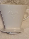 Great Shape - Vtg Melitta 103 Porcelain Coffee Dripper Raised Logo Hole C5. Fixed Price $41.99.