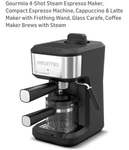 Gourmia 4-SHOT Steam Espresso Cappuccino Latte Maker With Frothing Wand New. Fixed Price $50.00.