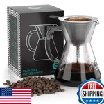 Coffee Gator Pour Over Maker - 14OZ High Heat Borosilicate Glass With Reu. Fixed Price $44.46.