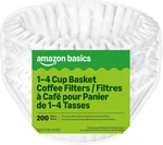 Amazon Basics Basket Coffee Filters For 1-4 Cup Makers, White, 200 Count. Fixed Price $8.10.
